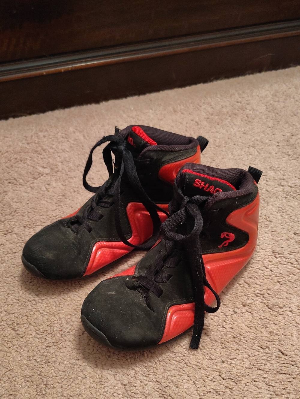 Kids' Shaq Black and Red High-Top Athletic Shoes